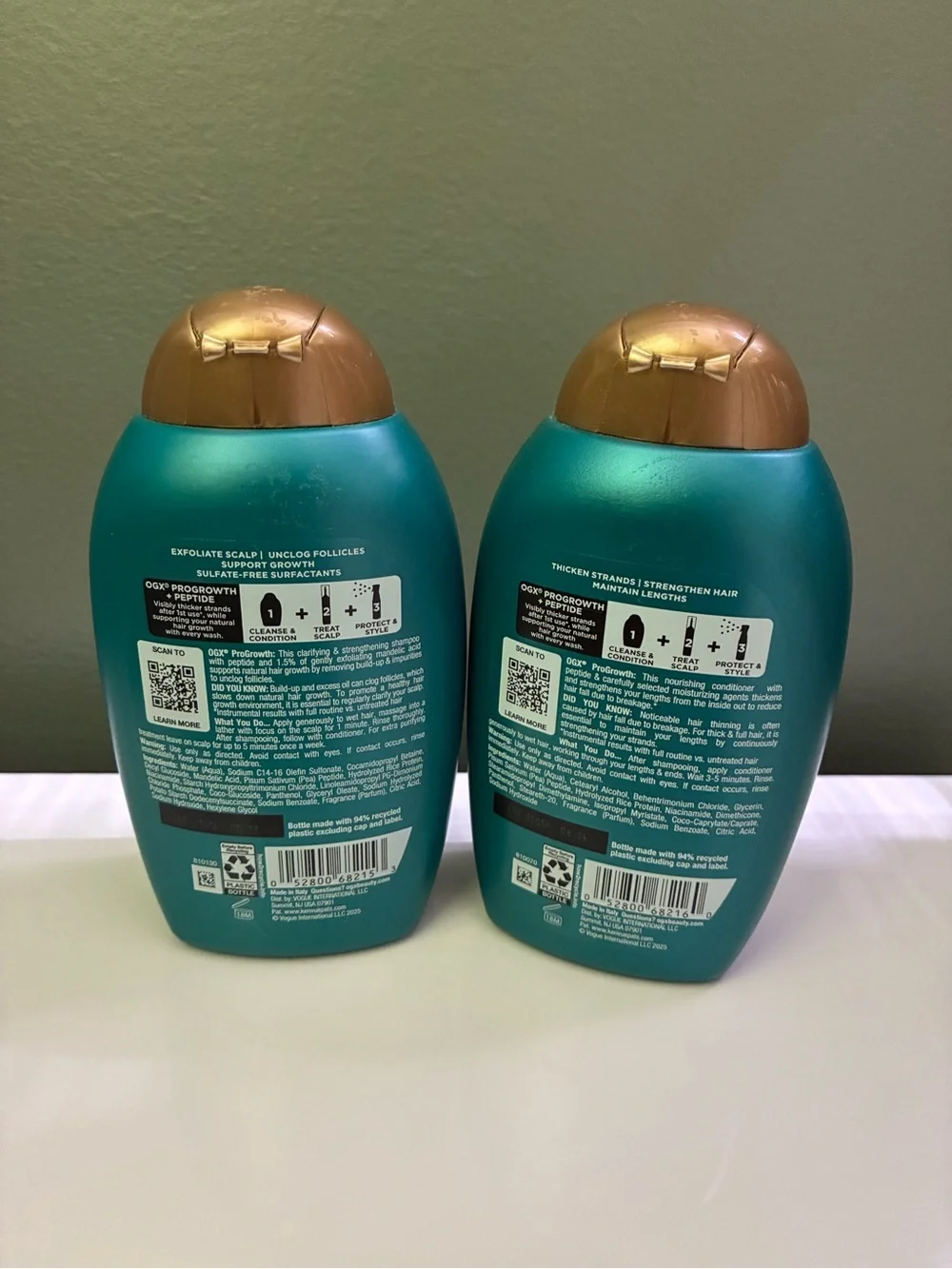 OGX ProGrowth + Peptide Conditioner & Shampoo Set
